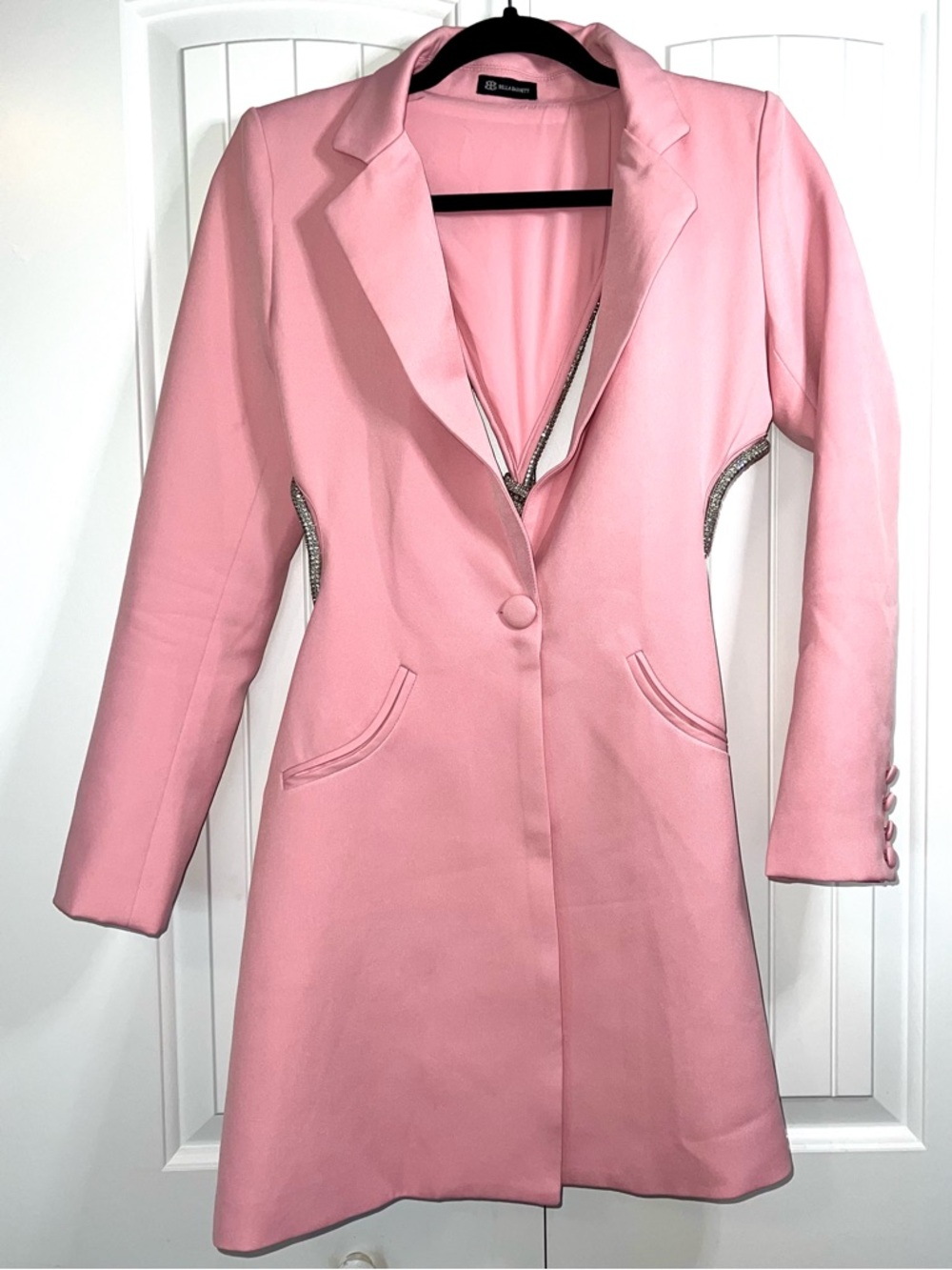 Bella Barnett Mini Jacket Dress Cutouts Rope Glitter Sexy Barbie Coquette Vtg - Picture 2 of 16